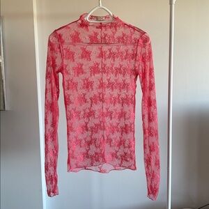 We The Free Pink Lace Top